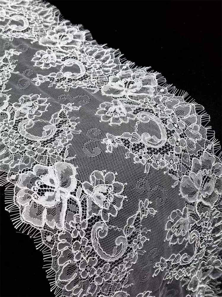 Bridal Lace Trim - 9 Meters - Corded Beaded Chantilly Wedding Lace Trim | COD HN614