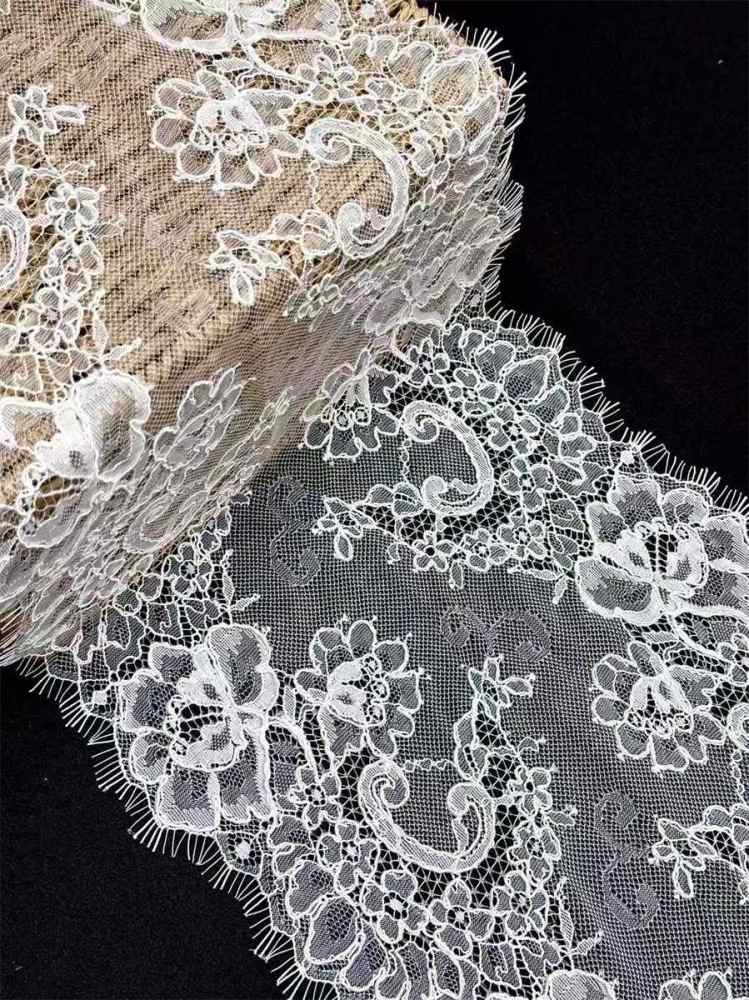 Bridal Lace Trim - 9 Meters - Corded Beaded Chantilly Wedding Lace Trim | COD HN614