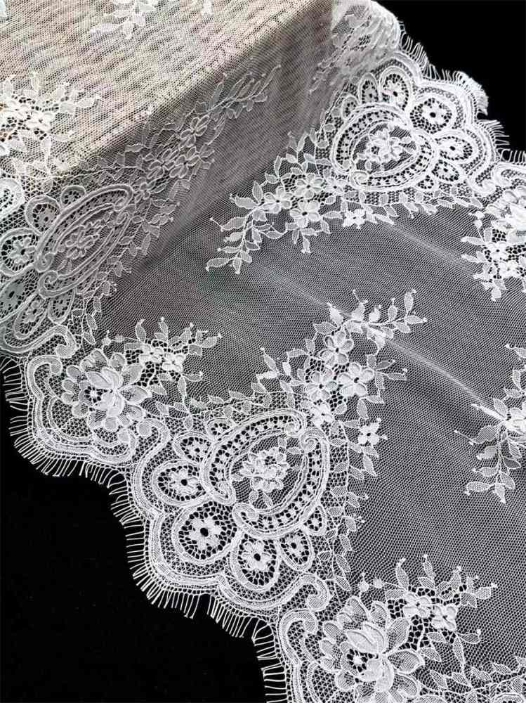 Bridal Lace Trim - 9 Meters - Corded Beaded Chantilly Wedding Lace Trim | COD HN616