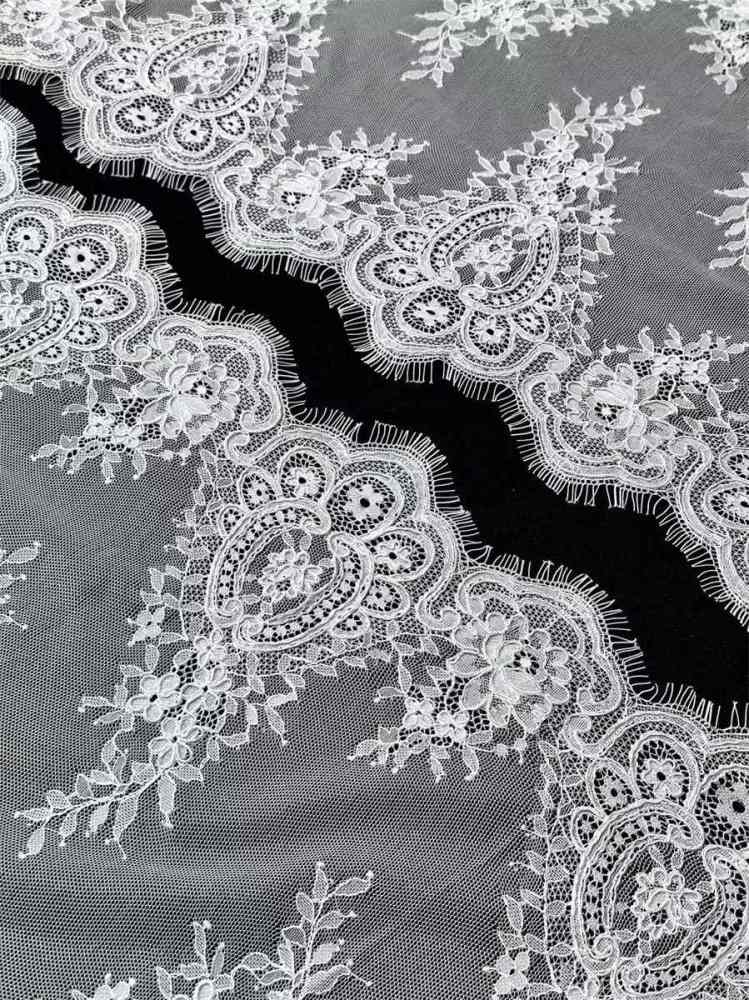 Bridal Lace Trim - 9 Meters - Corded Beaded Chantilly Wedding Lace Trim | COD HN616