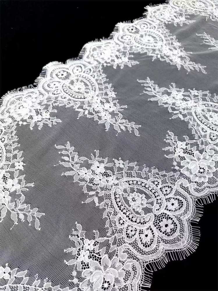 Bridal Lace Trim - 9 Meters - Corded Beaded Chantilly Wedding Lace Trim | COD HN616