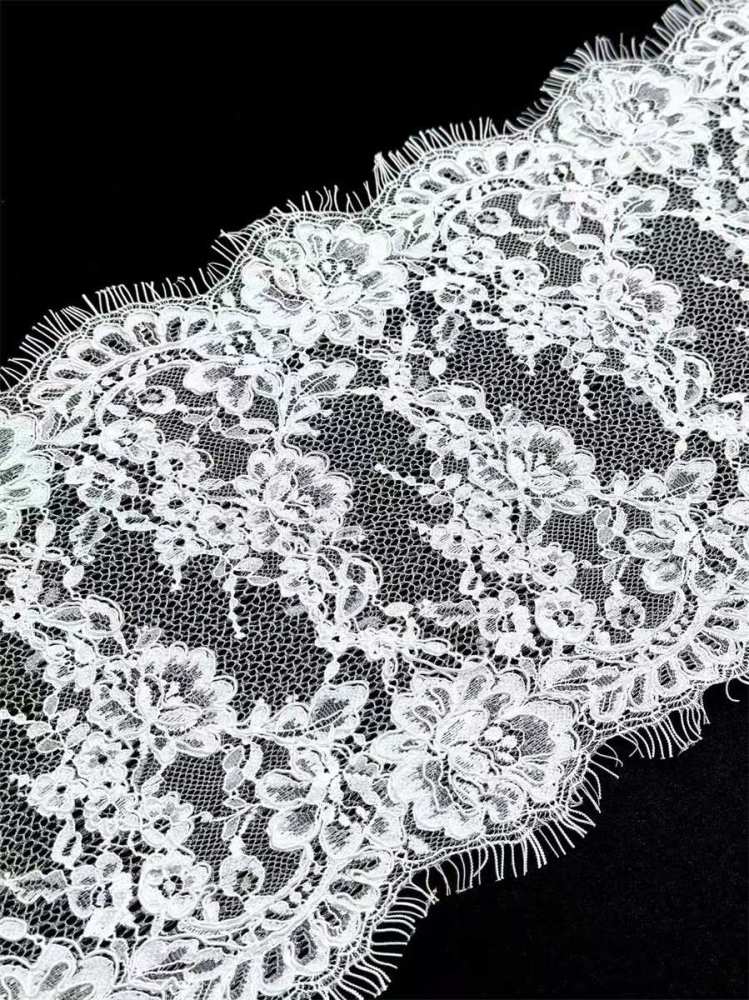 Bridal Lace Trim - 9 Meters - Corded Beaded Chantilly Wedding Lace Trim | COD HN624