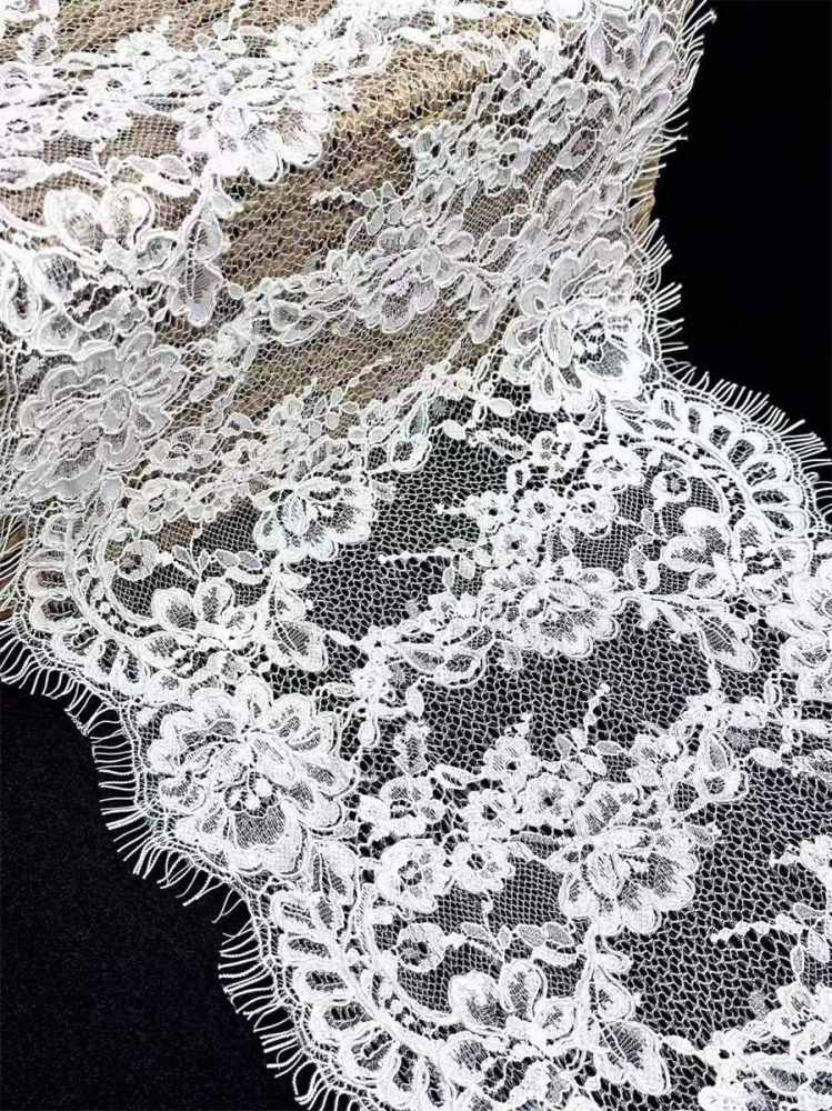 Bridal Lace Trim - 9 Meters - Corded Beaded Chantilly Wedding Lace Trim | COD HN624