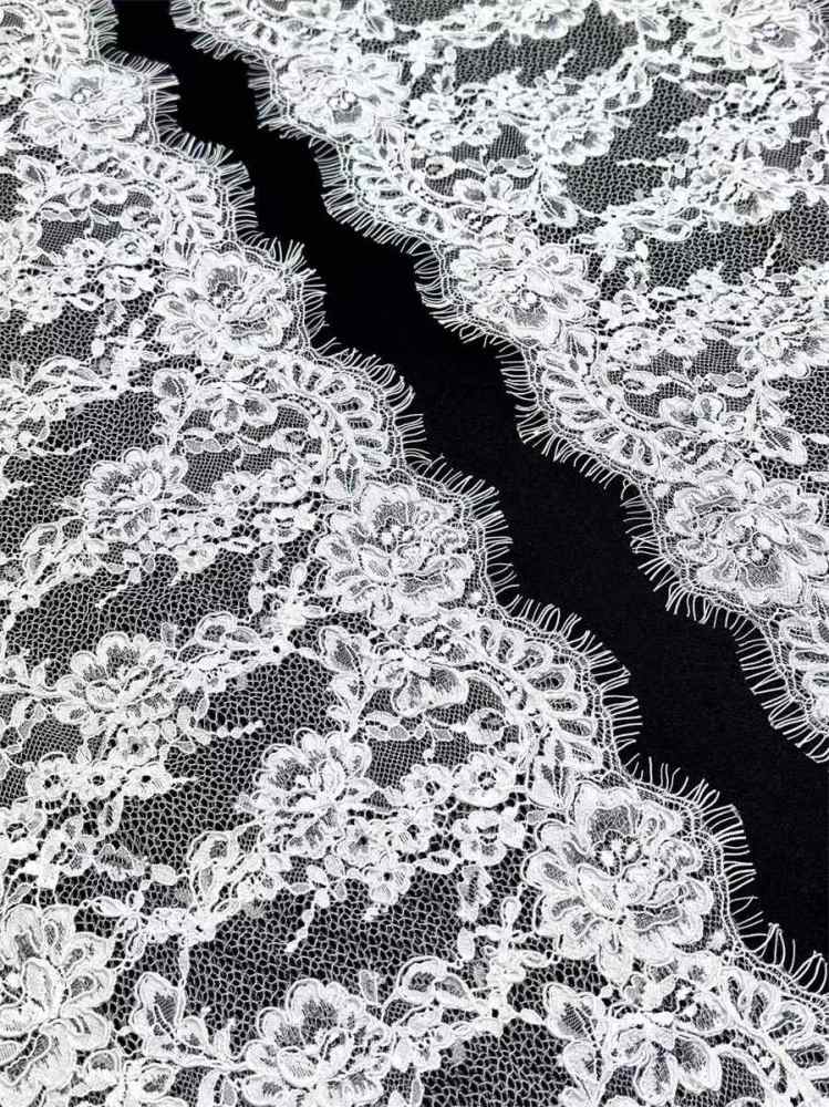 Bridal Lace Trim - 9 Meters - Corded Beaded Chantilly Wedding Lace Trim | COD HN624