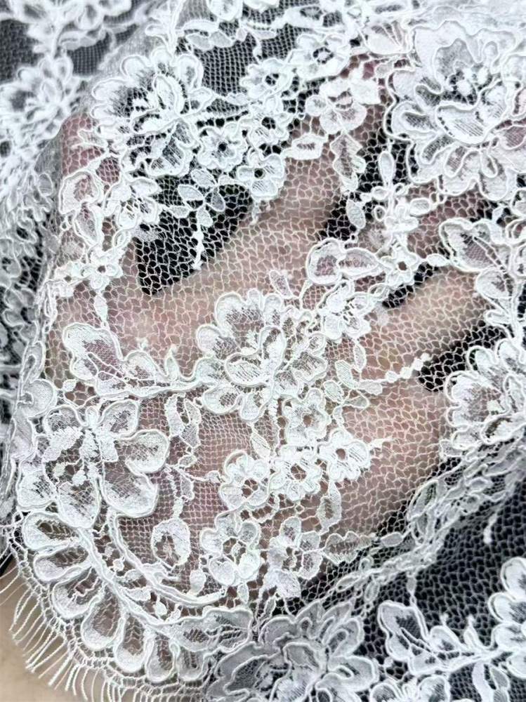 Bridal Lace Trim - 9 Meters - Corded Beaded Chantilly Wedding Lace Trim | COD HN624