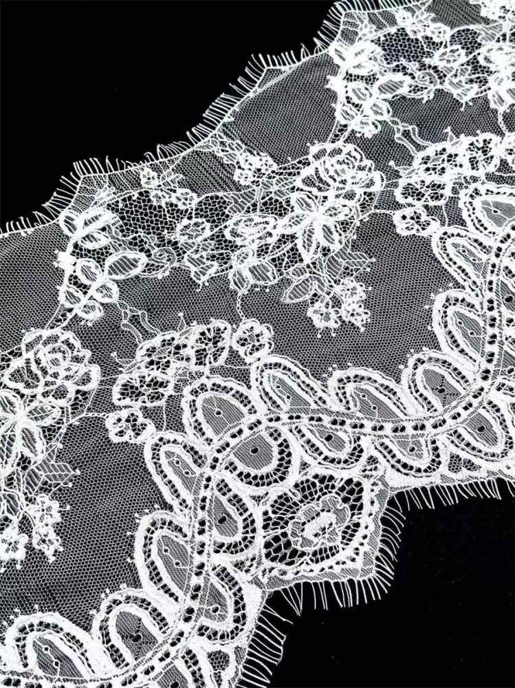 Bridal Lace Trim - 9 Meters - Corded Beaded Chantilly Wedding Lace Trim | COD HN625