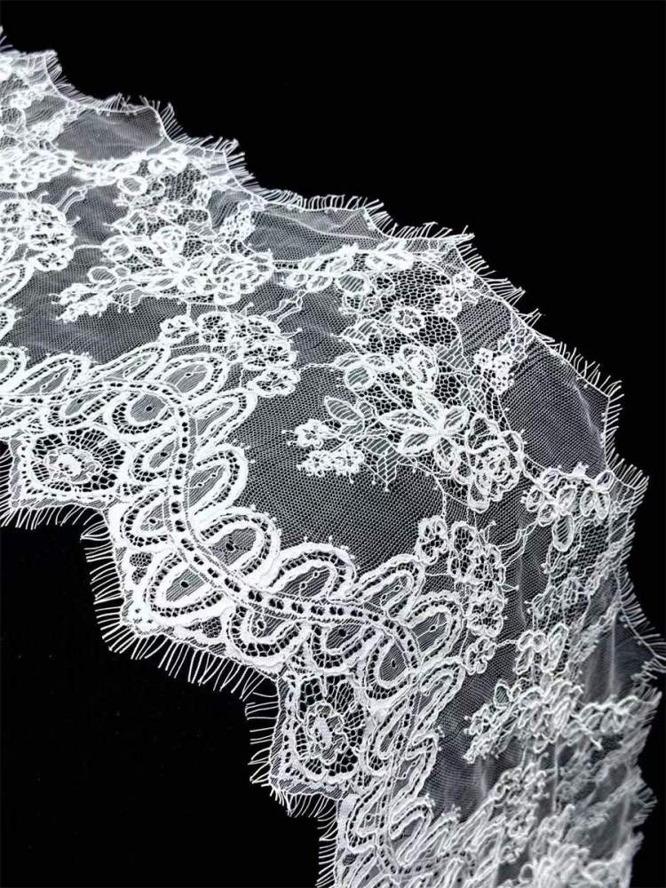 Bridal Lace Trim - 9 Meters - Corded Beaded Chantilly Wedding Lace Trim | COD HN625