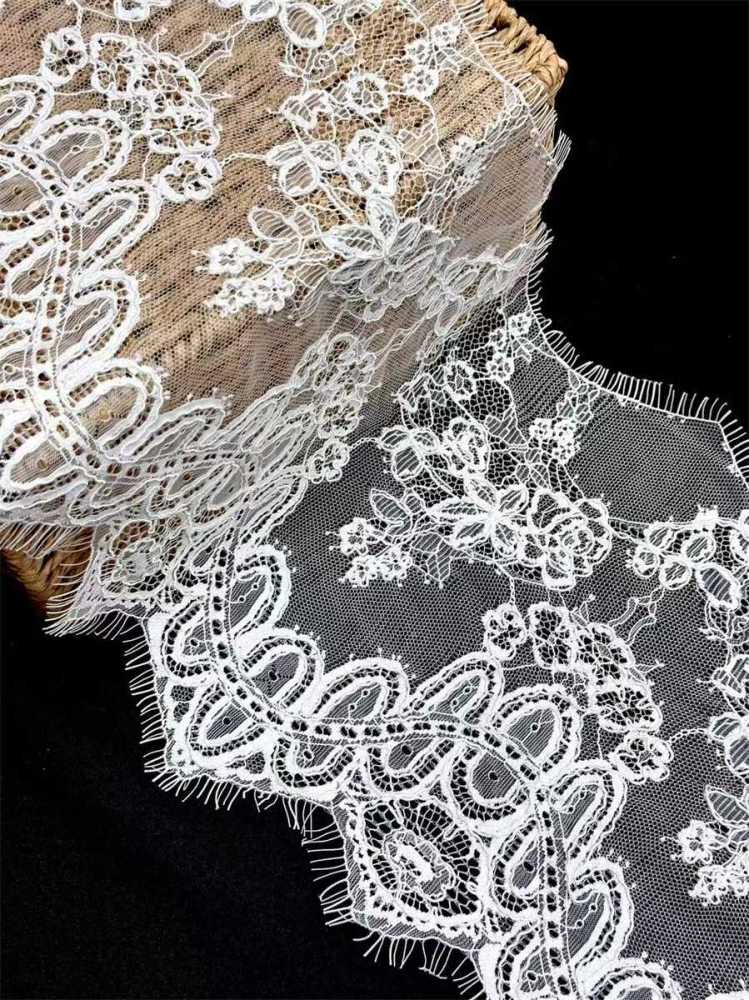 Bridal Lace Trim - 9 Meters - Corded Beaded Chantilly Wedding Lace Trim | COD HN625