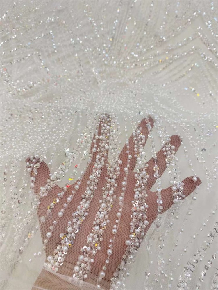 Beaded Tulle Fabric - 5 Yards | COD JX279