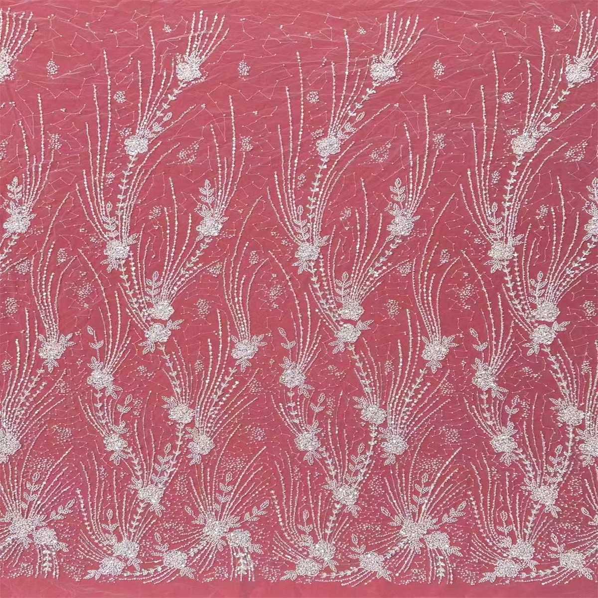 Bridal Lace Fabric - 5 Yards - Beaded Wedding Lace Fabric | HN527