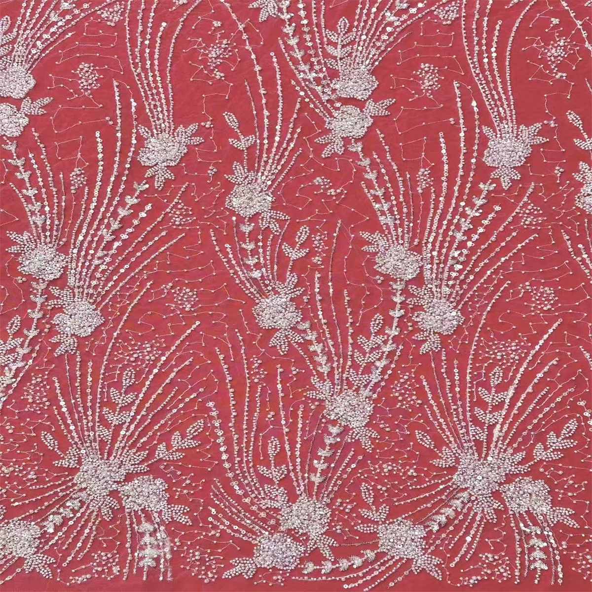 Bridal Lace Fabric - 5 Yards - Beaded Wedding Lace Fabric | HN527