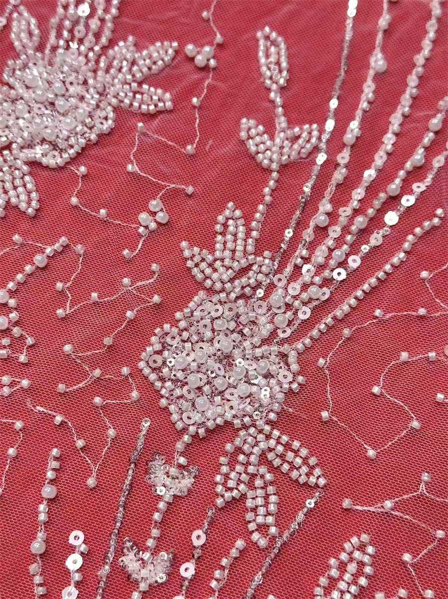 Bridal Lace Fabric - 5 Yards - Beaded Wedding Lace Fabric | HN527