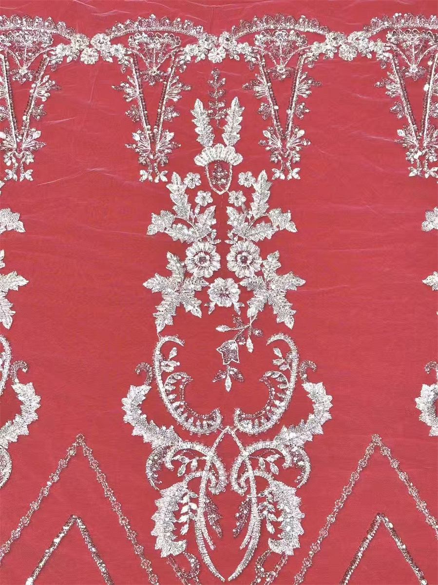Bridal Lace Fabric - 5 Yards - Beaded Wedding Lace Fabric | STL LIL1528