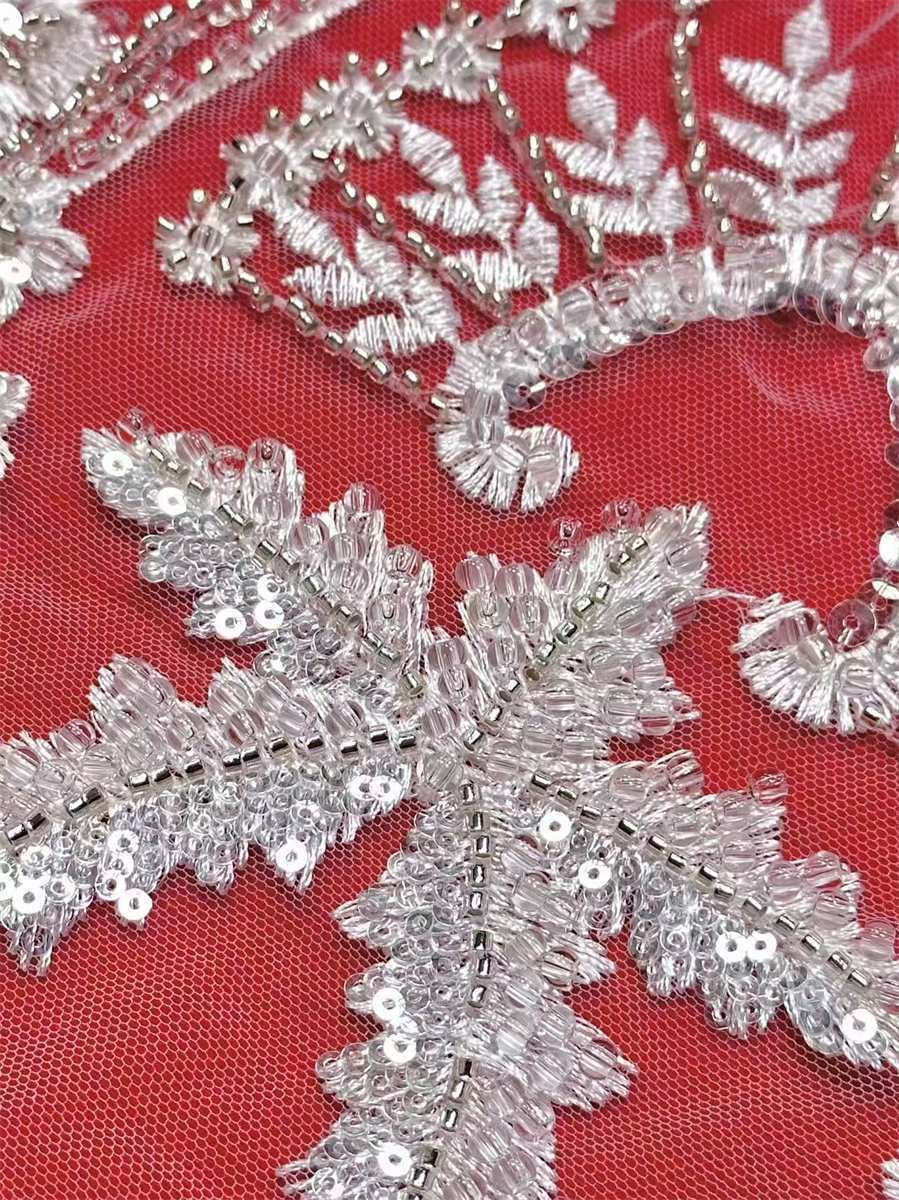 Bridal Lace Fabric - 5 Yards - Beaded Wedding Lace Fabric | STL LIL1528