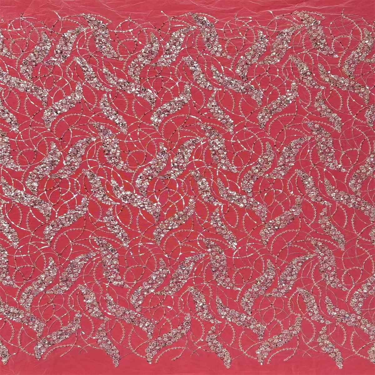 Bridal Lace Fabric - 5 Yards - Beaded Wedding Lace Fabric | HN530