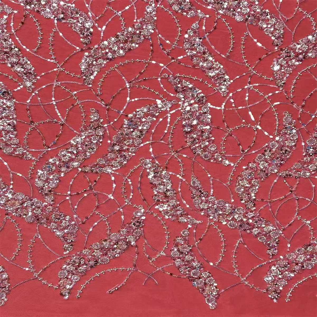 Bridal Lace Fabric - 5 Yards - Beaded Wedding Lace Fabric | HN530