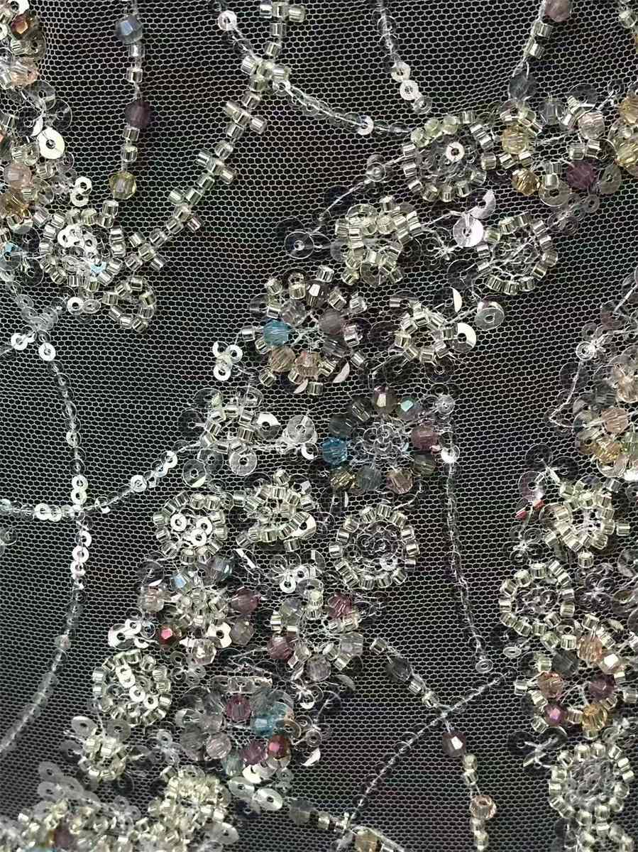 Bridal Lace Fabric - 5 Yards - Beaded Wedding Lace Fabric | HN530