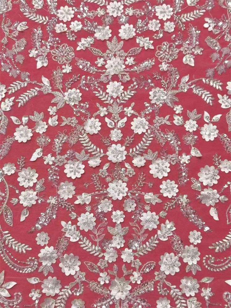 Bridal Lace Fabric - 5 Yards - Beaded Wedding Lace Fabric | HN539