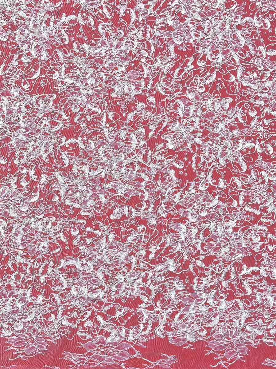 Bridal Lace Fabric - 5 Yards - Beaded Wedding Lace Fabric | HN573