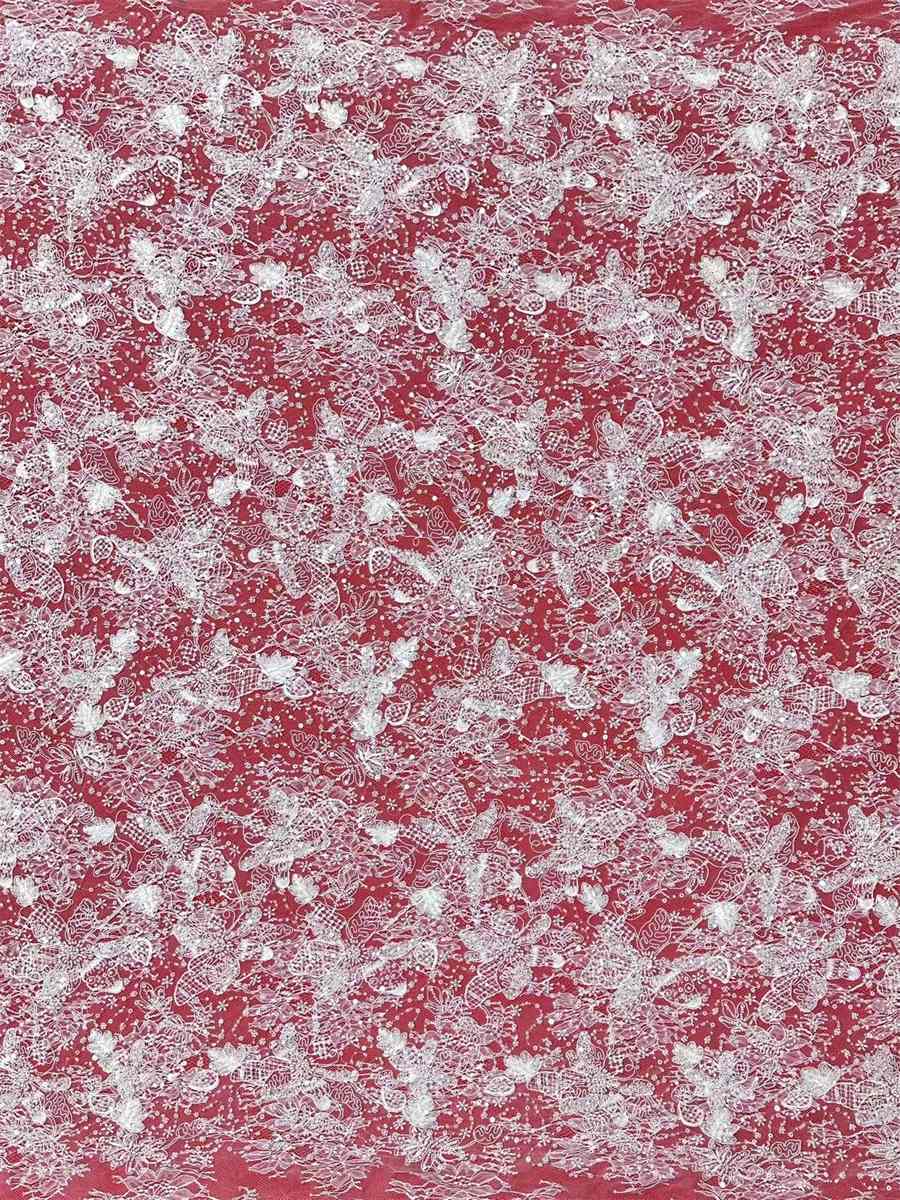 Bridal Lace Fabric - 5 Yards - Beaded Wedding Lace Fabric | HN574
