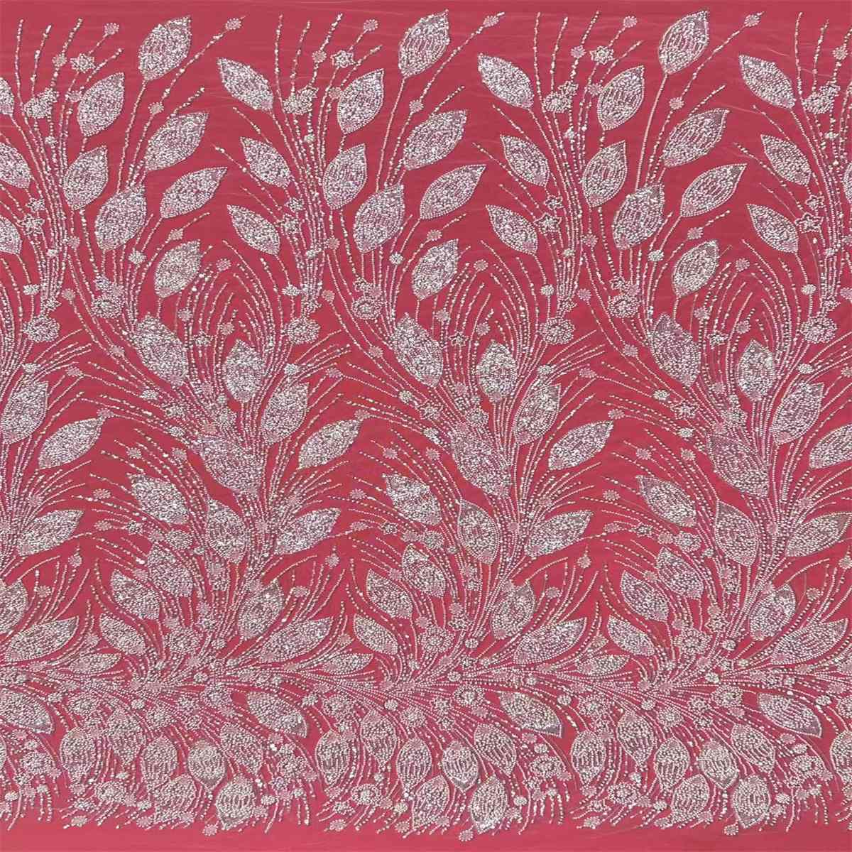 Bridal Lace Fabric - 5 Yards - Beaded Wedding Lace Fabric | HN583