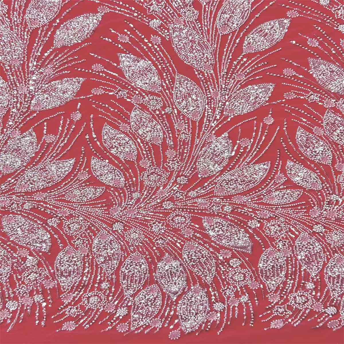 Bridal Lace Fabric - 5 Yards - Beaded Wedding Lace Fabric | HN583