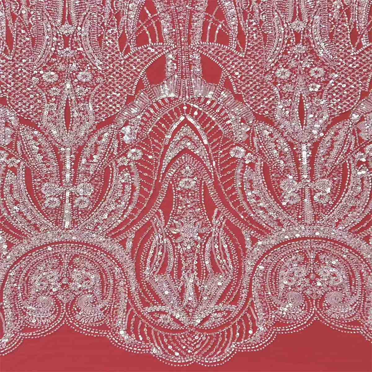 Bridal Lace Fabric - 5 Yards - Beaded Wedding Lace Fabric | HN594