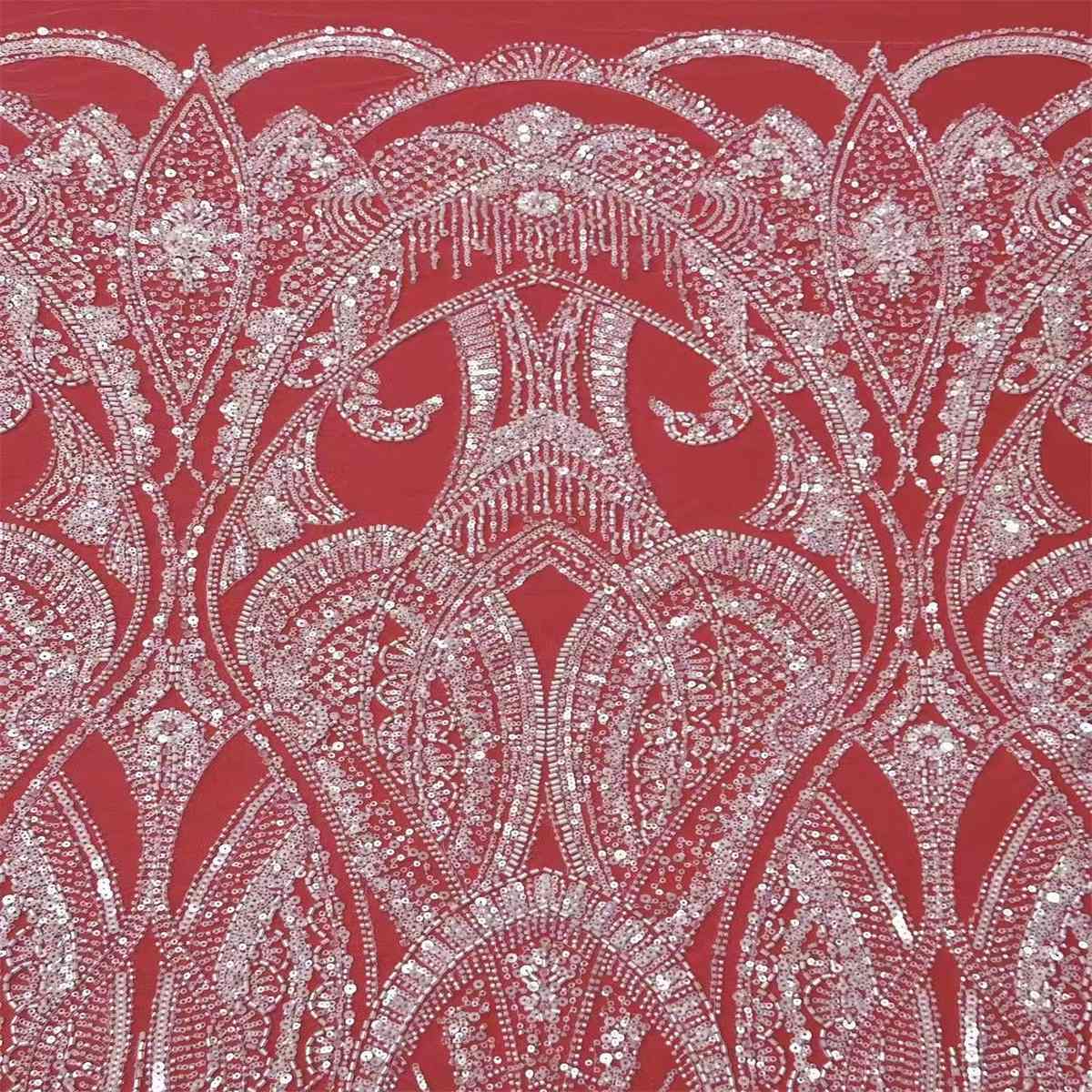 Bridal Lace Fabric - 5 Yards - Beaded Wedding Lace Fabric | HN594