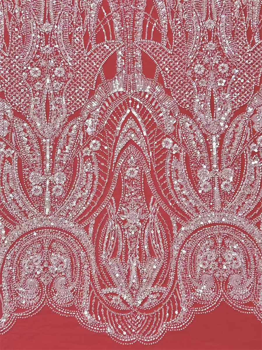 Bridal Lace Fabric - 5 Yards - Beaded Wedding Lace Fabric | HN594