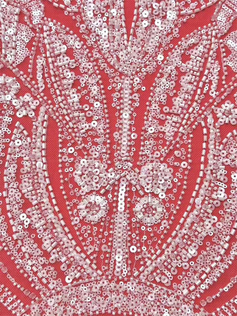 Bridal Lace Fabric - 5 Yards - Beaded Wedding Lace Fabric | HN594