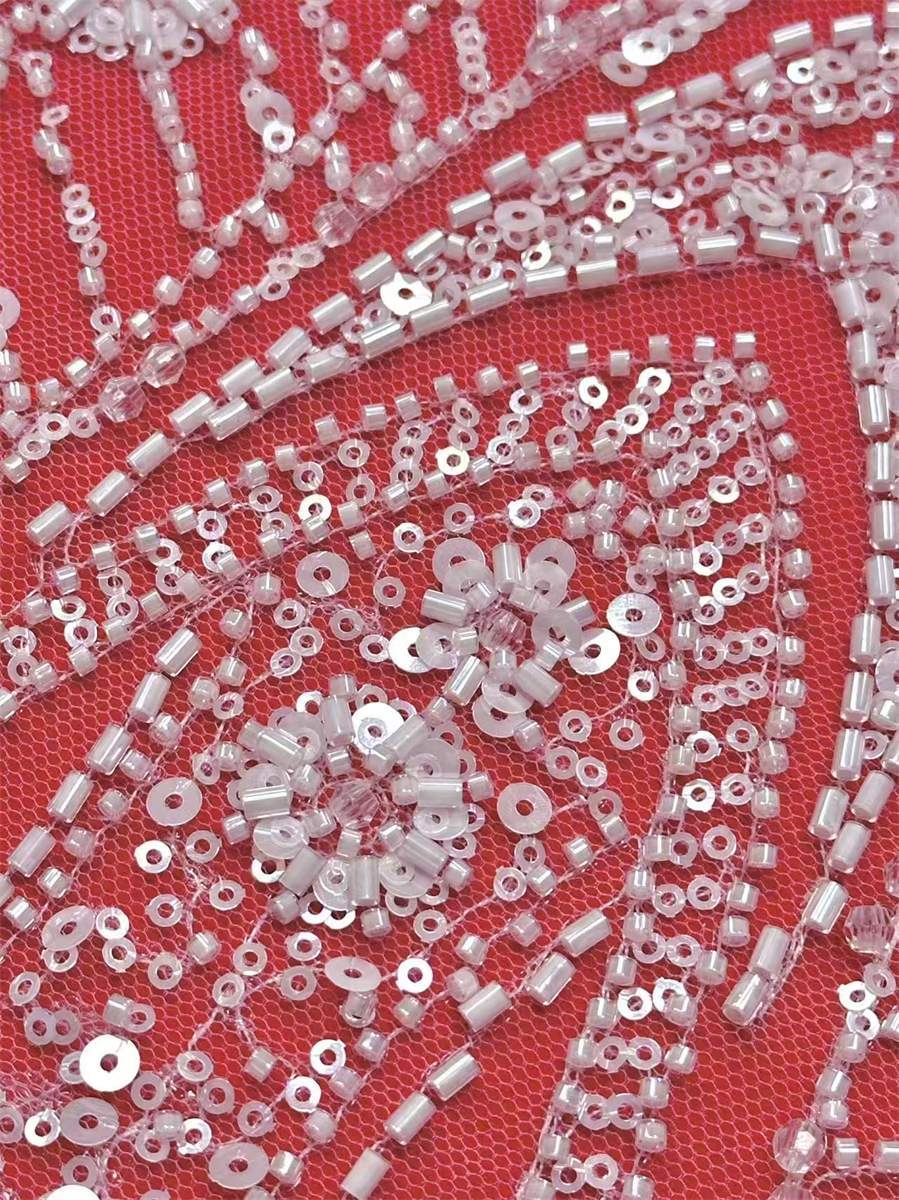 Bridal Lace Fabric - 5 Yards - Beaded Wedding Lace Fabric | HN594