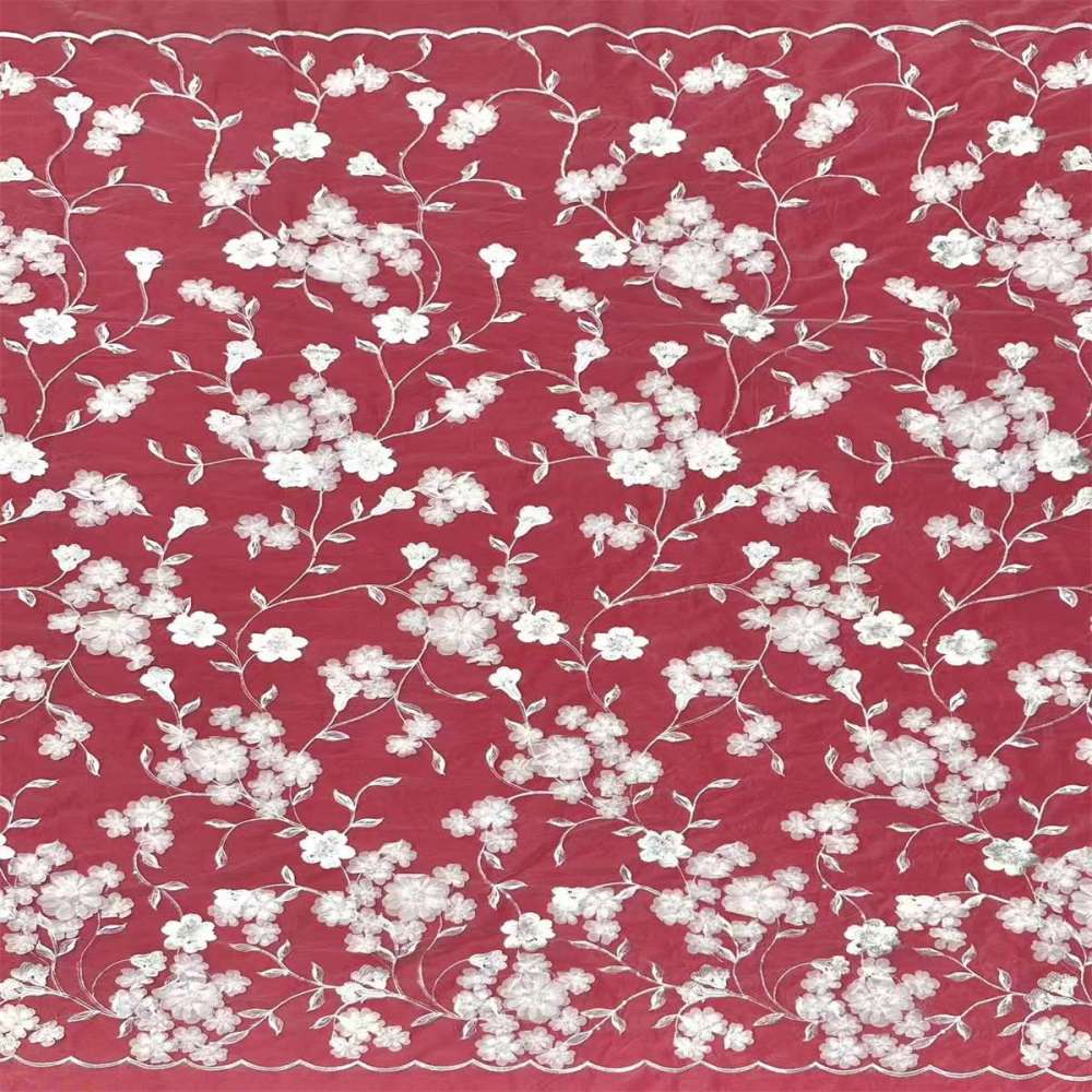 Bridal Lace Fabric - 5 Yards - Beaded Wedding Lace Fabric | HN601