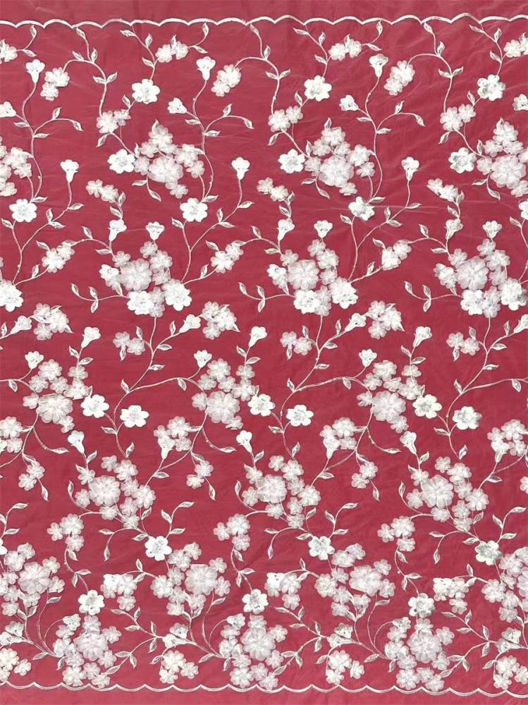 Bridal Lace Fabric - 5 Yards - Beaded Wedding Lace Fabric | HN601