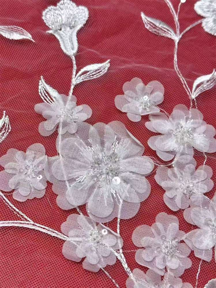 Bridal Lace Fabric - 5 Yards - Beaded Wedding Lace Fabric | HN601