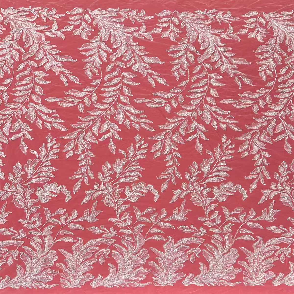 Bridal Lace Fabric - 5 Yards - Beaded Wedding Lace Fabric | HN603