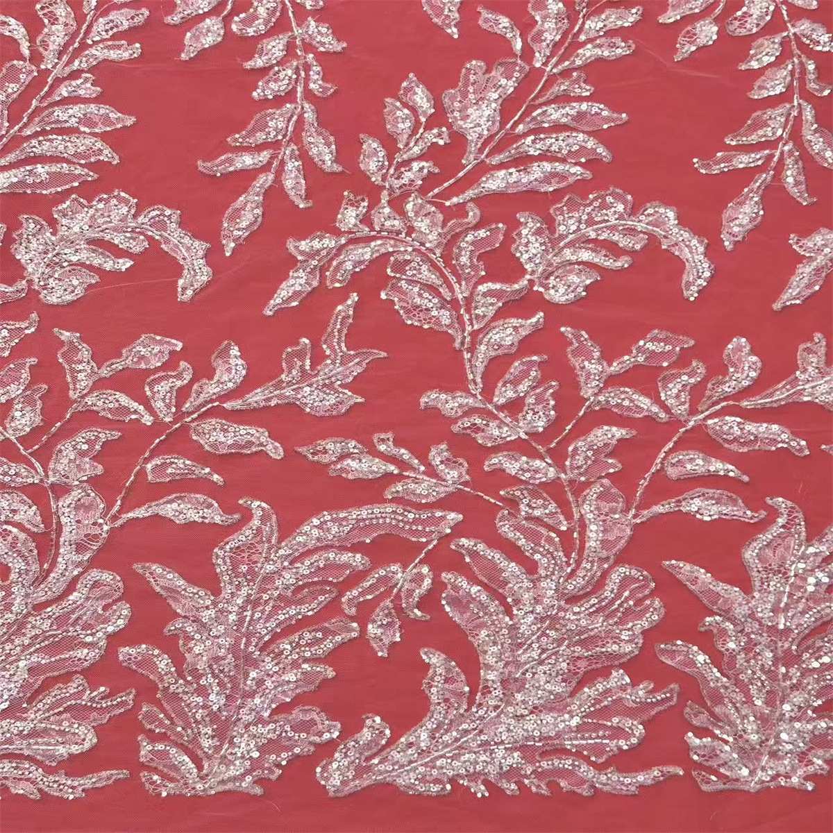 Bridal Lace Fabric - 5 Yards - Beaded Wedding Lace Fabric | HN603