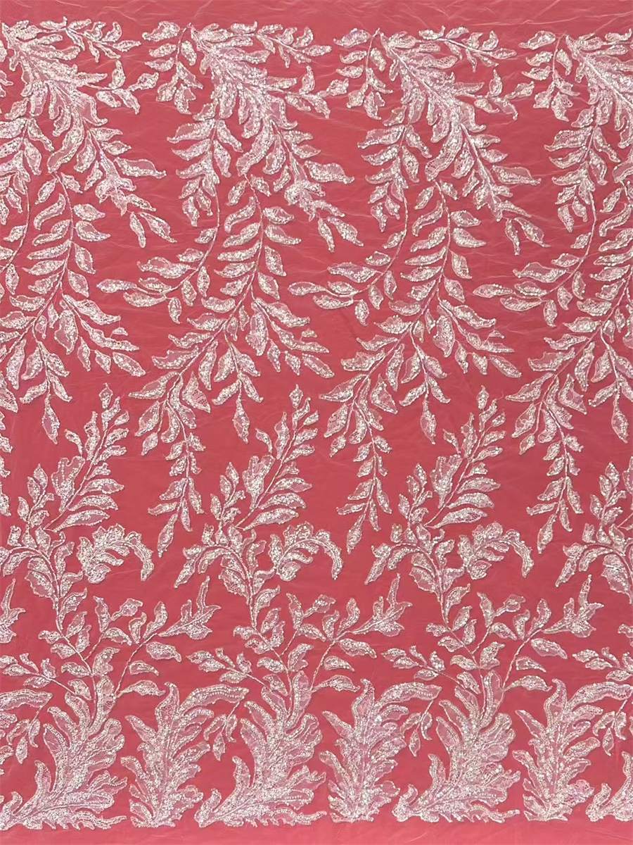 Bridal Lace Fabric - 5 Yards - Beaded Wedding Lace Fabric | HN603