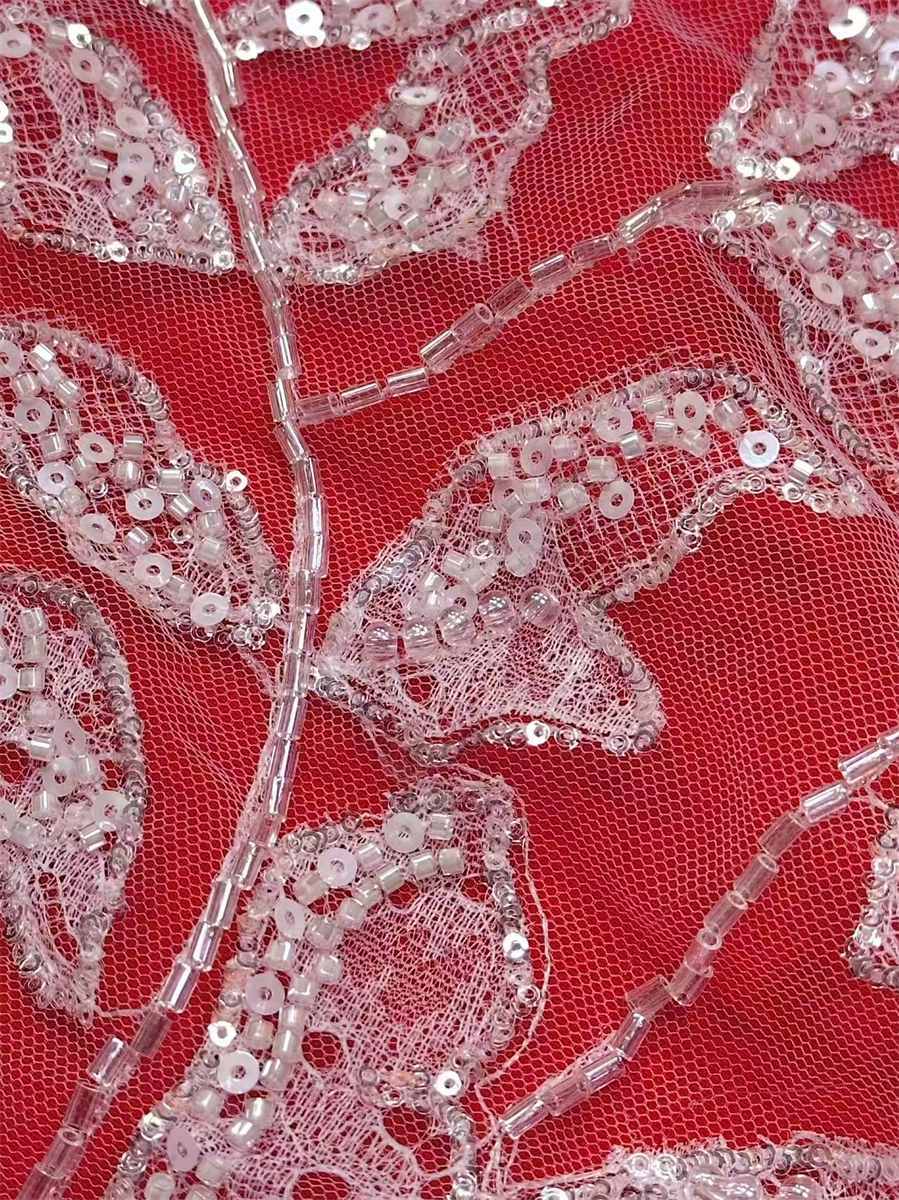 Bridal Lace Fabric - 5 Yards - Beaded Wedding Lace Fabric | HN603
