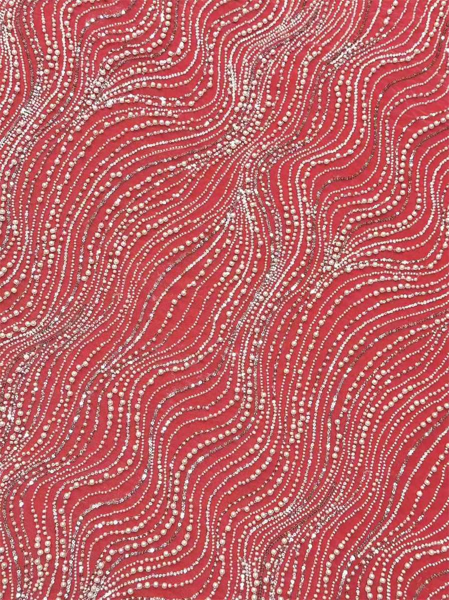 Bridal Lace Fabric - 5 Yards - Beaded Wedding Lace Fabric | HN605
