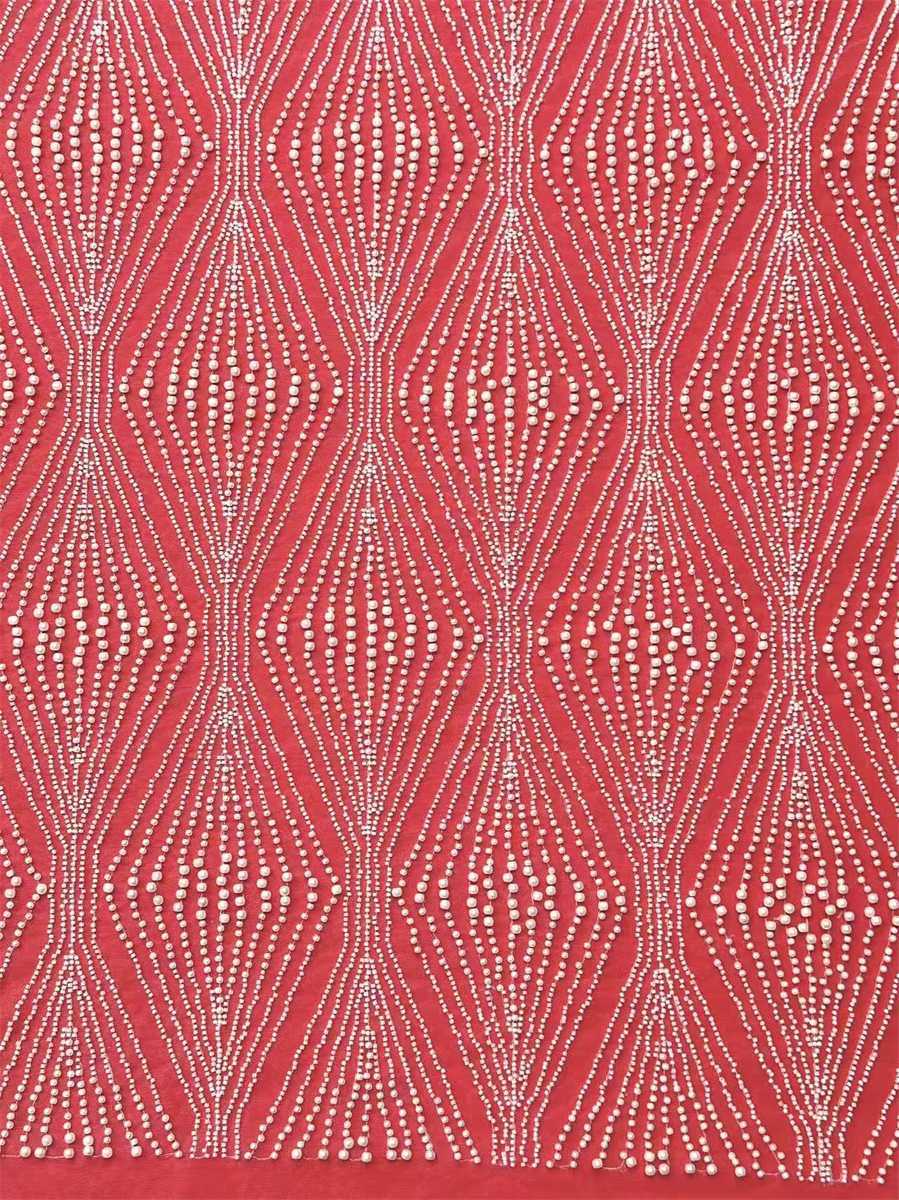 Bridal Lace Fabric - 5 Yards - Beaded Wedding Lace Fabric | HN606