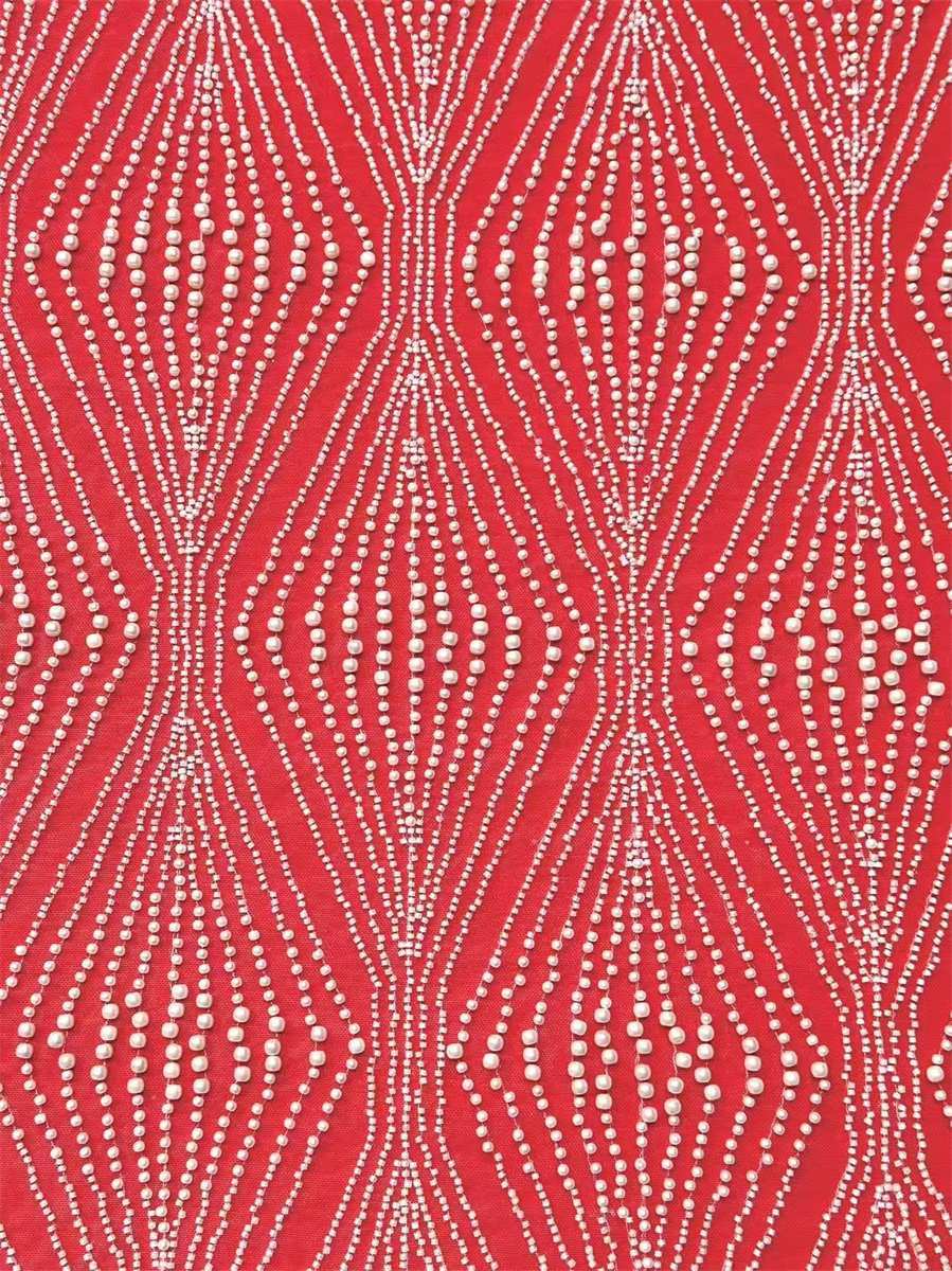 Bridal Lace Fabric - 5 Yards - Beaded Wedding Lace Fabric | HN606