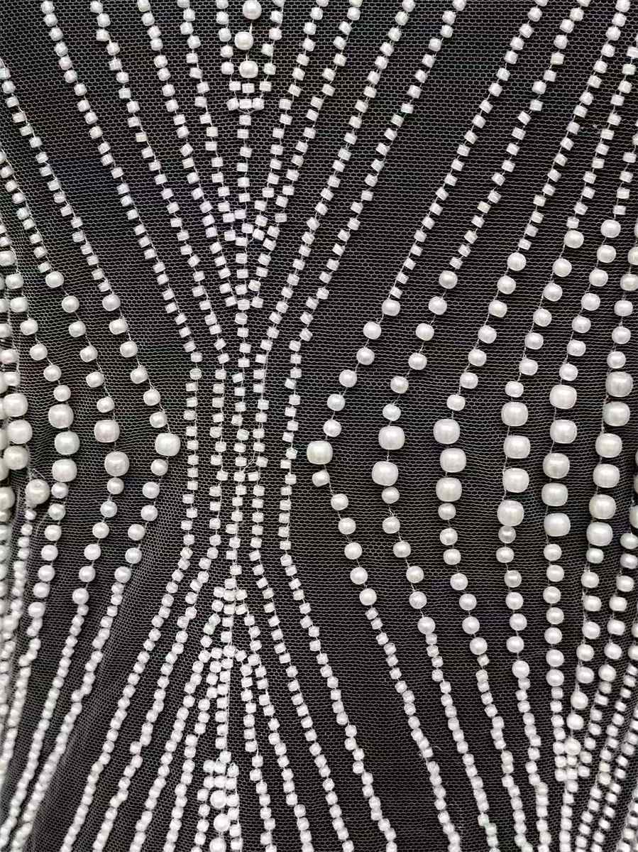 Bridal Lace Fabric - 5 Yards - Beaded Wedding Lace Fabric | HN606