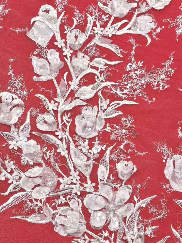 Bridal Lace Fabric - 5 Yards - Beaded Wedding Lace Fabric | HN608