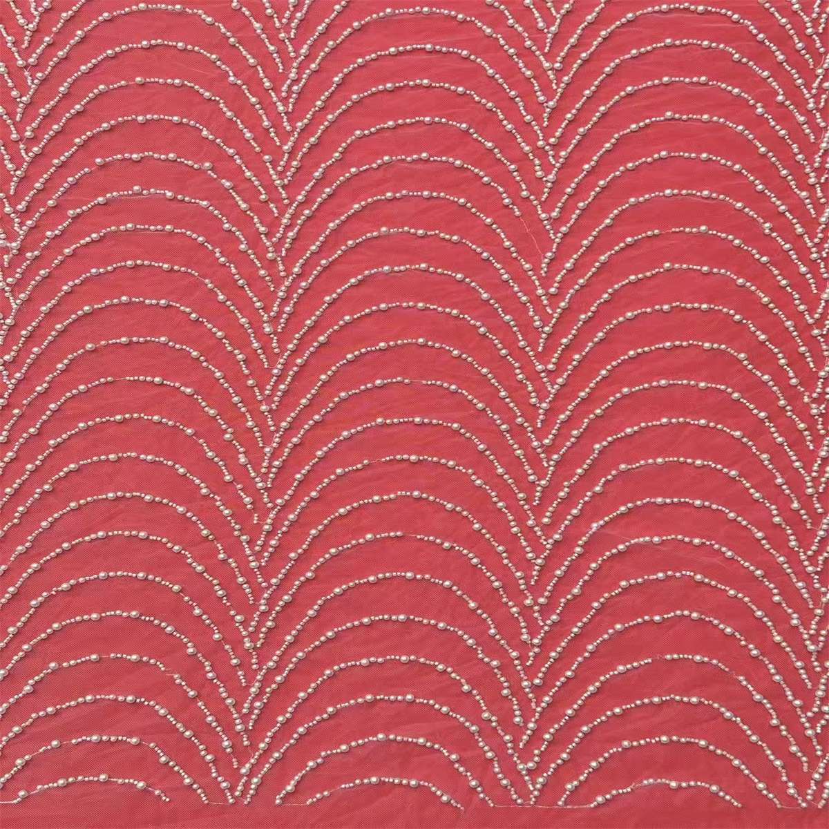 Bridal Lace Fabric - 5 Yards - Beaded Wedding Lace Fabric | HN609