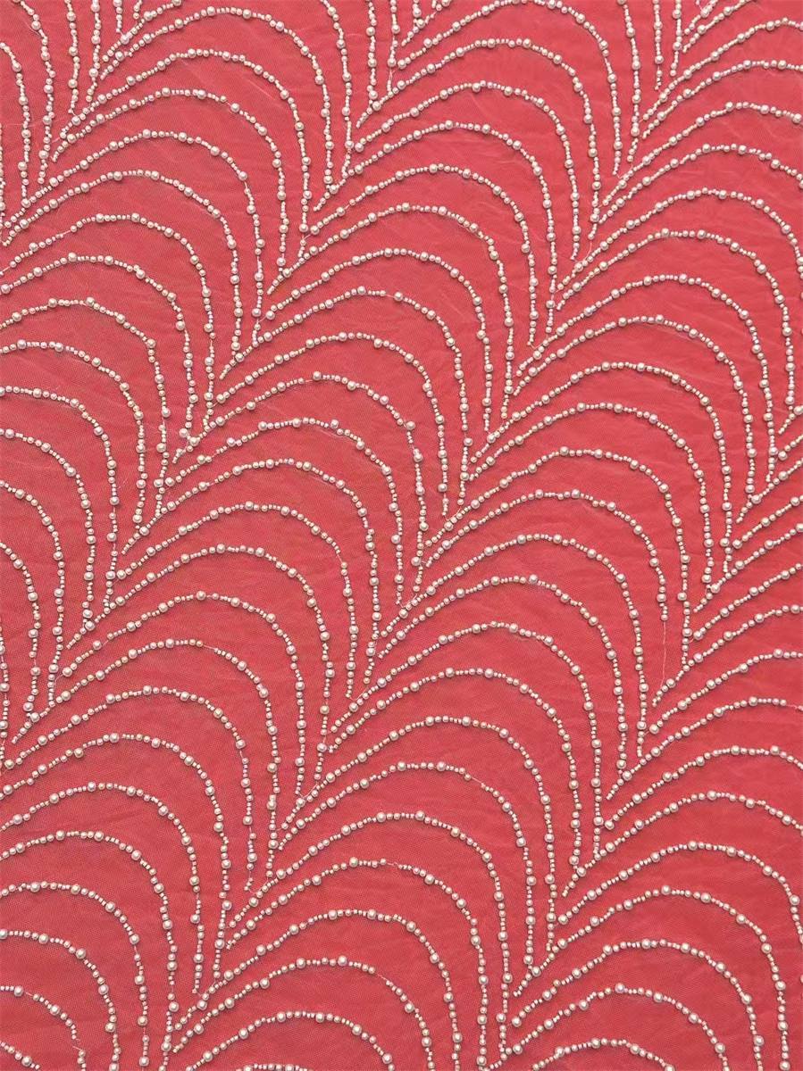 Bridal Lace Fabric - 5 Yards - Beaded Wedding Lace Fabric | HN609
