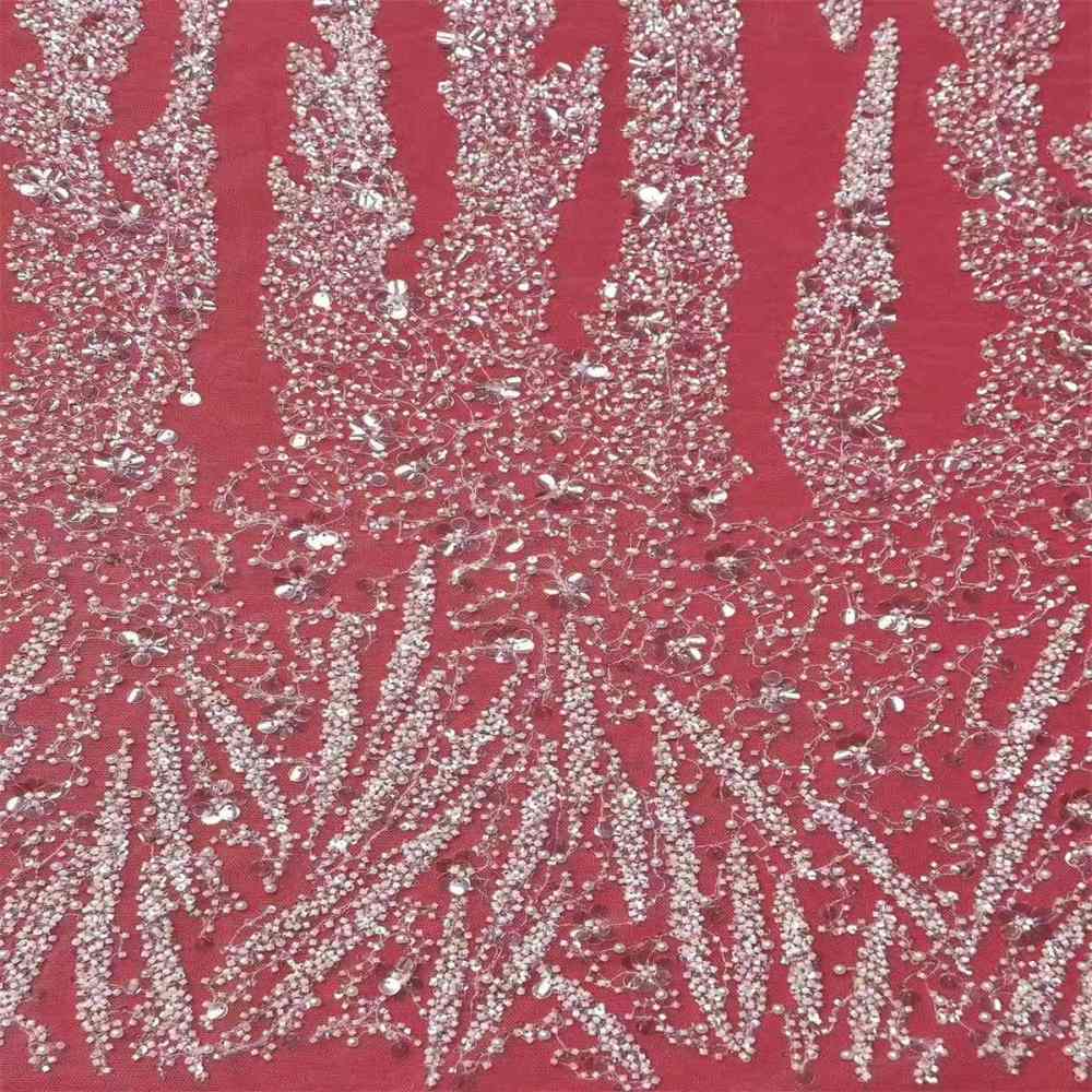 Bridal Lace Fabric - 5 Yards - Beaded Wedding Lace Fabric | HN618