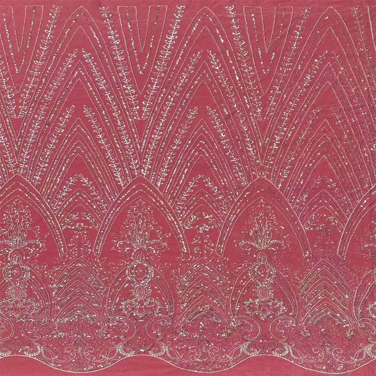 Bridal Lace Fabric - 5 Yards - Beaded Wedding Lace Fabric | HN619
