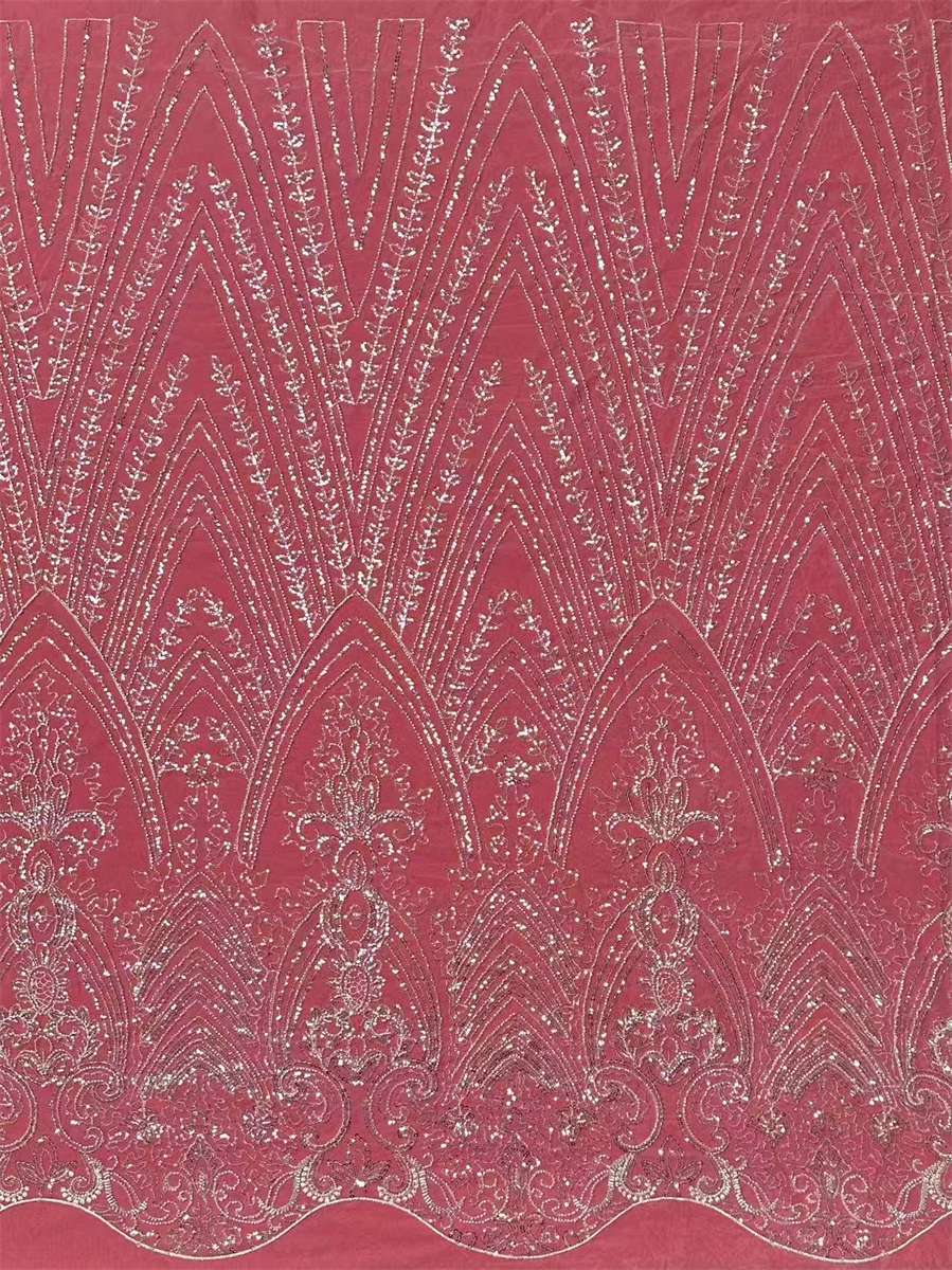 Bridal Lace Fabric - 5 Yards - Beaded Wedding Lace Fabric | HN619