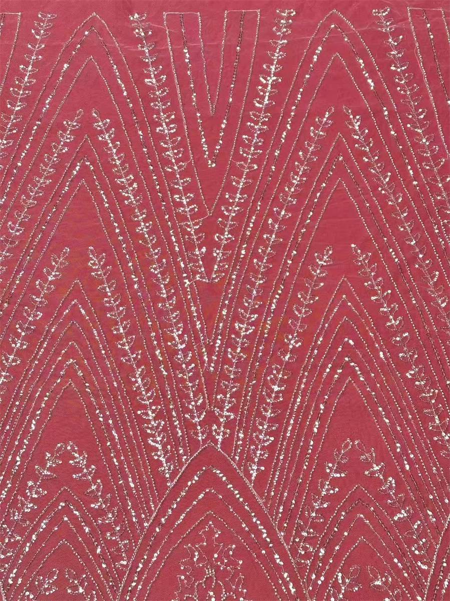 Bridal Lace Fabric - 5 Yards - Beaded Wedding Lace Fabric | HN619