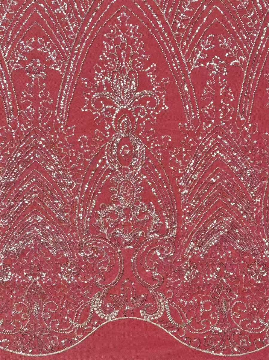 Bridal Lace Fabric - 5 Yards - Beaded Wedding Lace Fabric | HN619
